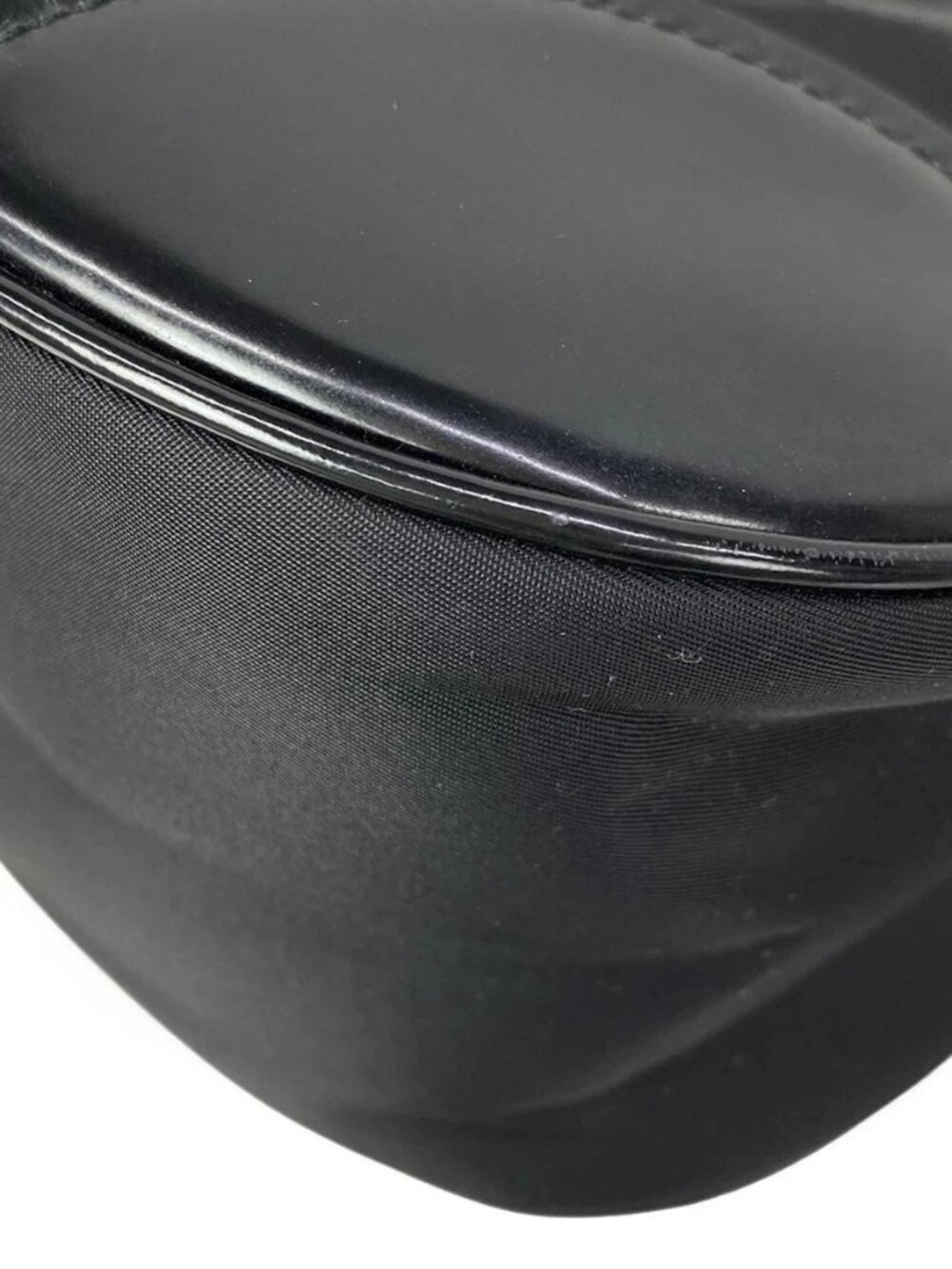 PRADA - Black Nylon Leather Handbag - Picture 3 of 16